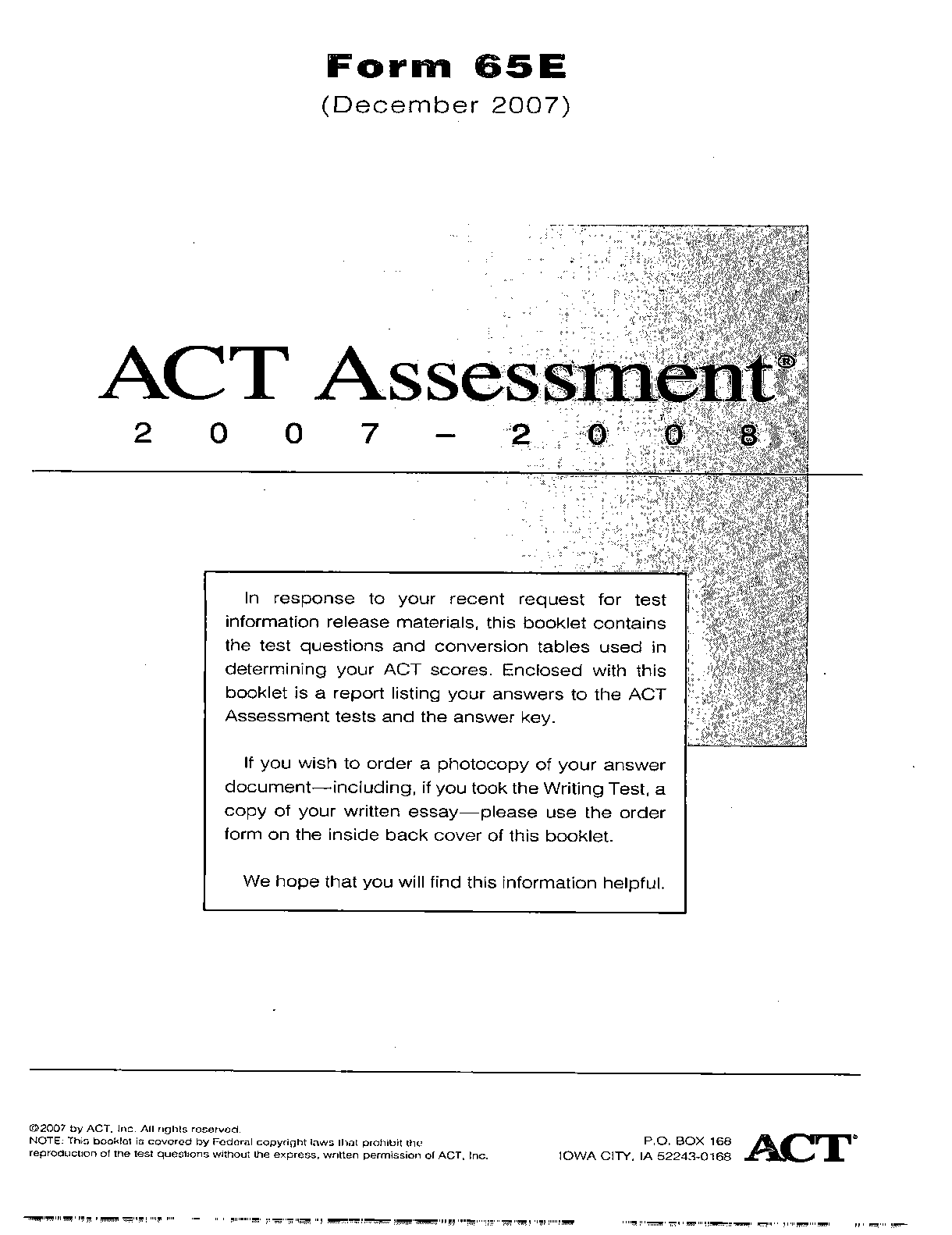 Preview of ACT ANSWERED PAST PAPER 2
